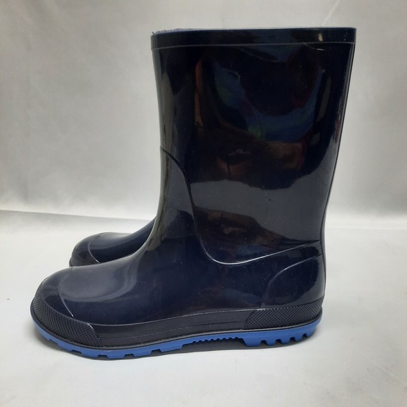 NWOT Unisex Kids Blue Rubber Rain Boots 2-3 - Picture 3 of 8